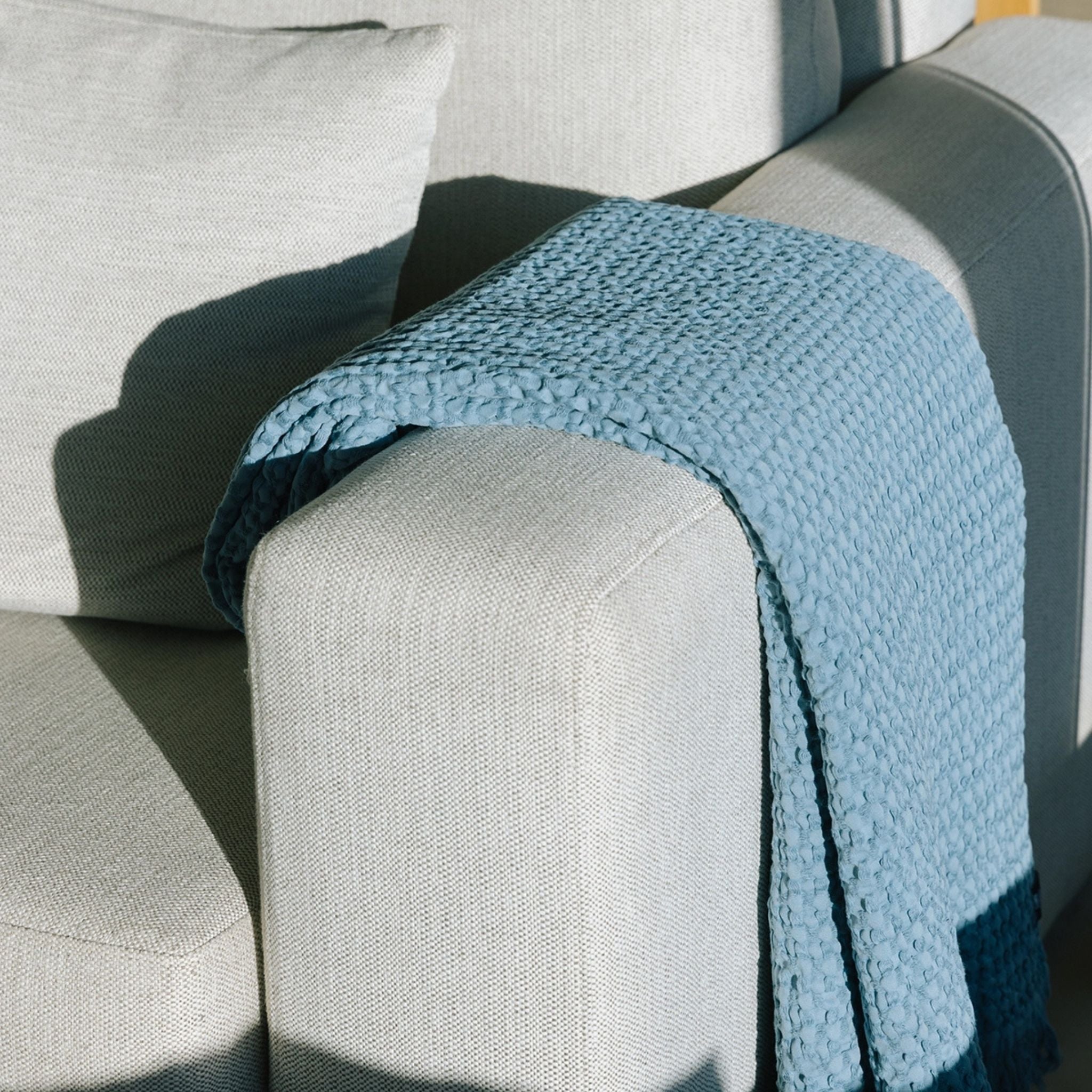 Blue Santa Luzia Waffle Bedspreads - Torres Novas