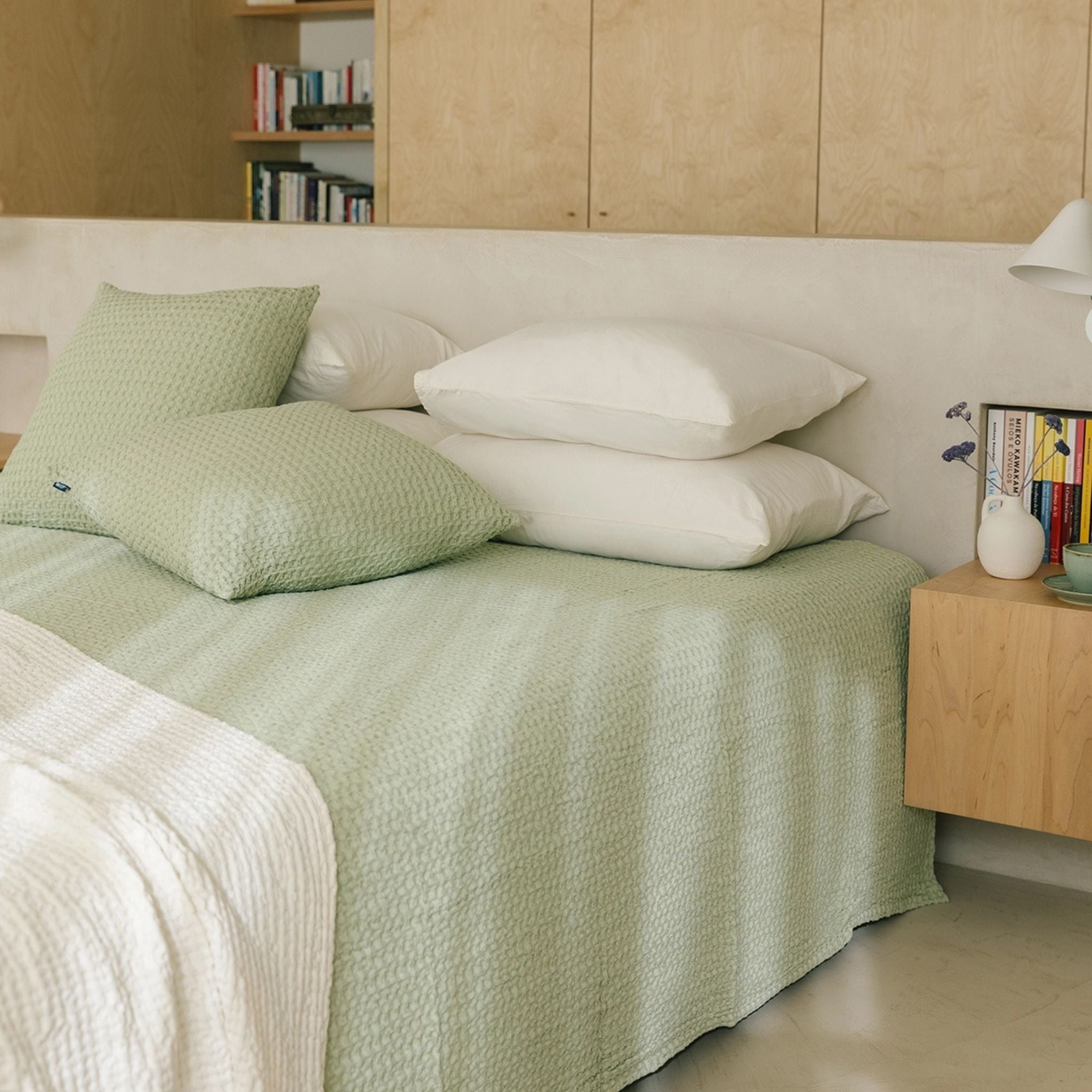 Khaki green Santa Luzia Waffle Bedspreads - Torres Novas