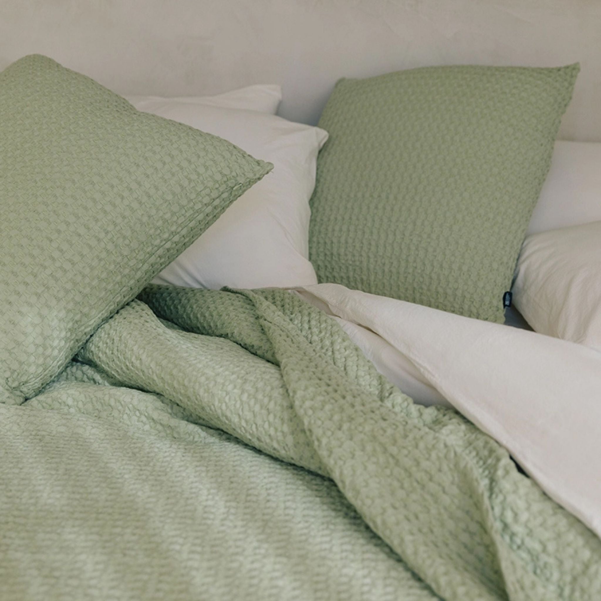 Khaki green Santa Luzia Waffle Bedspreads - Torres Novas
