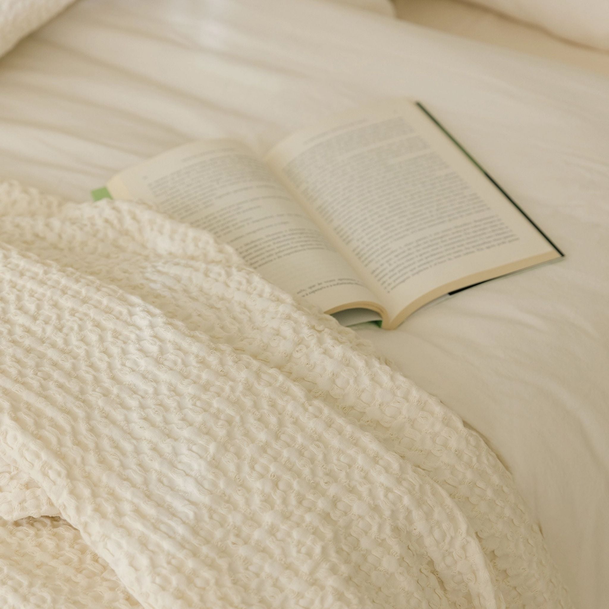 Natural Santa Luzia Waffle Bedspreads - Torres Novas