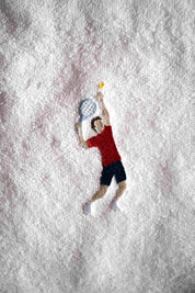 Toalla de bidé y toalla facial de lujo con deportistas retro