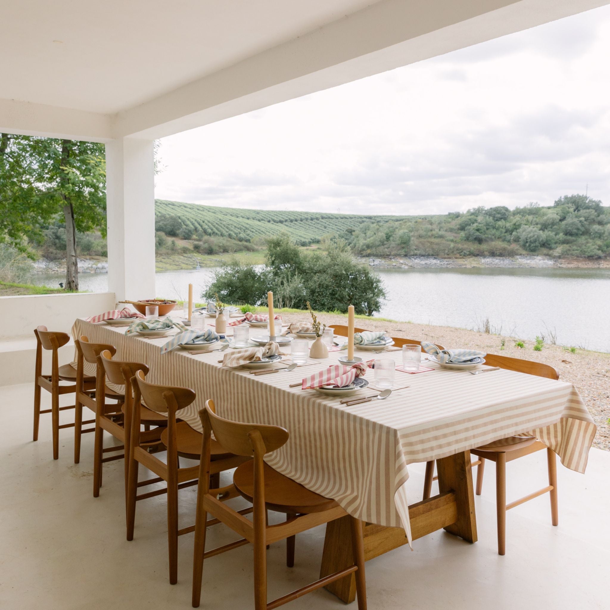 Servilletas bordadas de otoño Barra