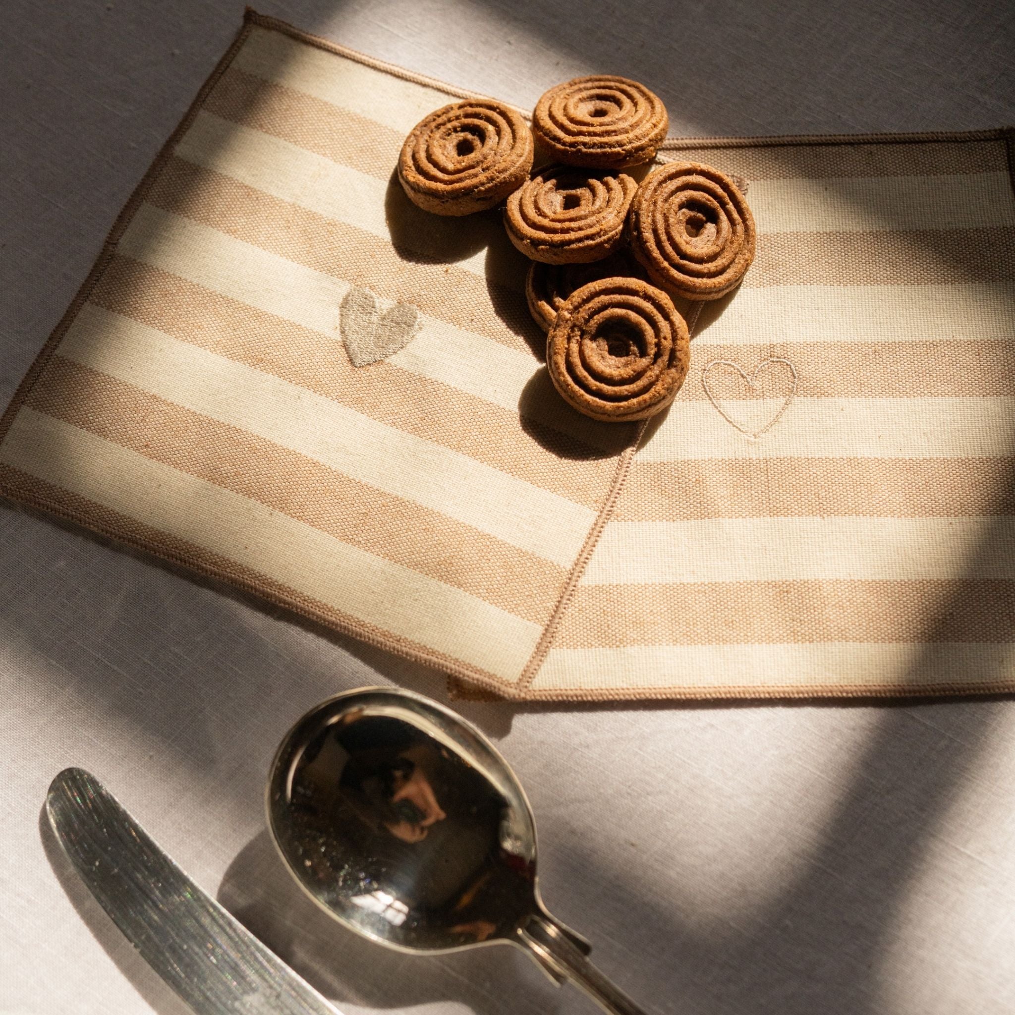 Servilletas Barra con bordado de corazón