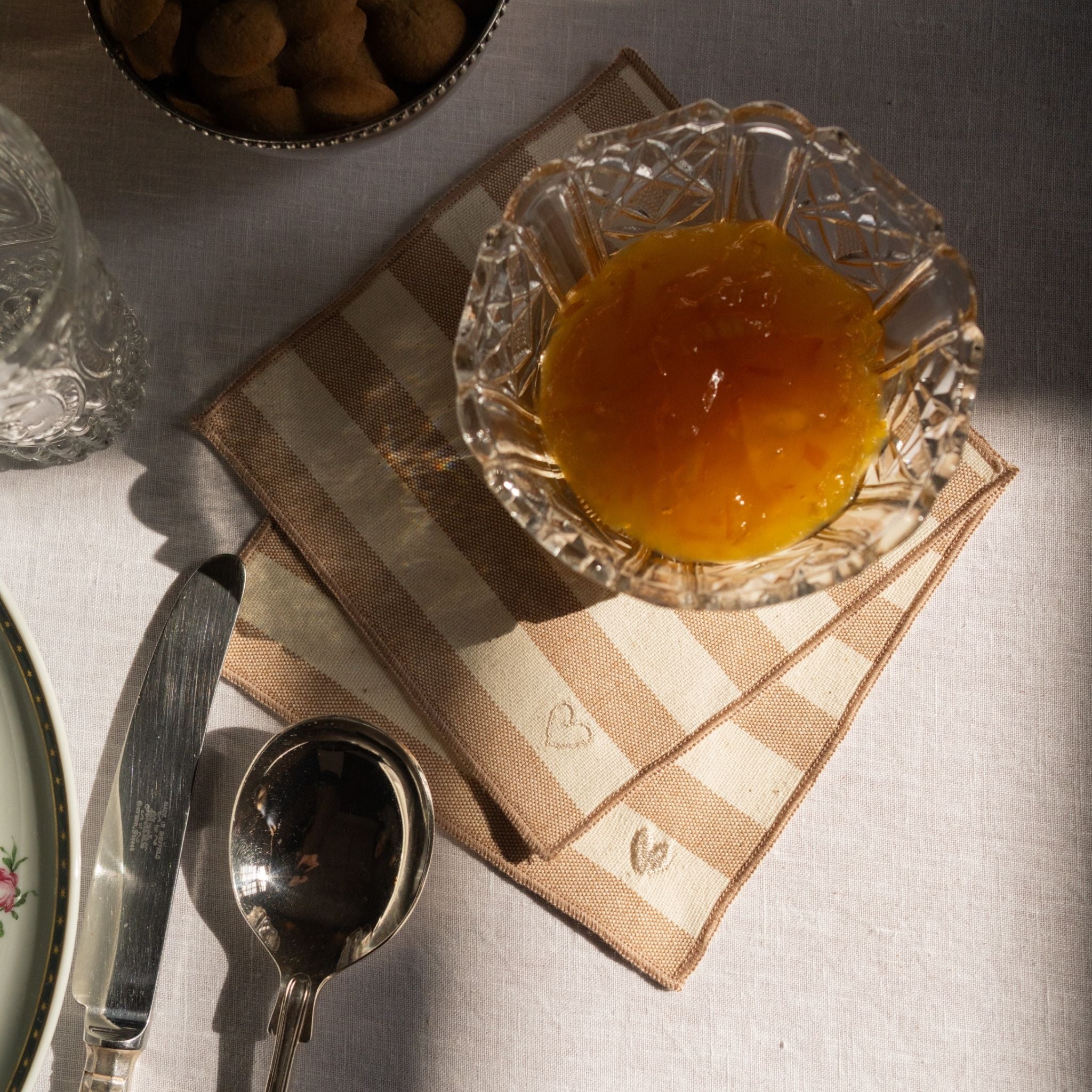 Servilletas Barra con bordado de corazón