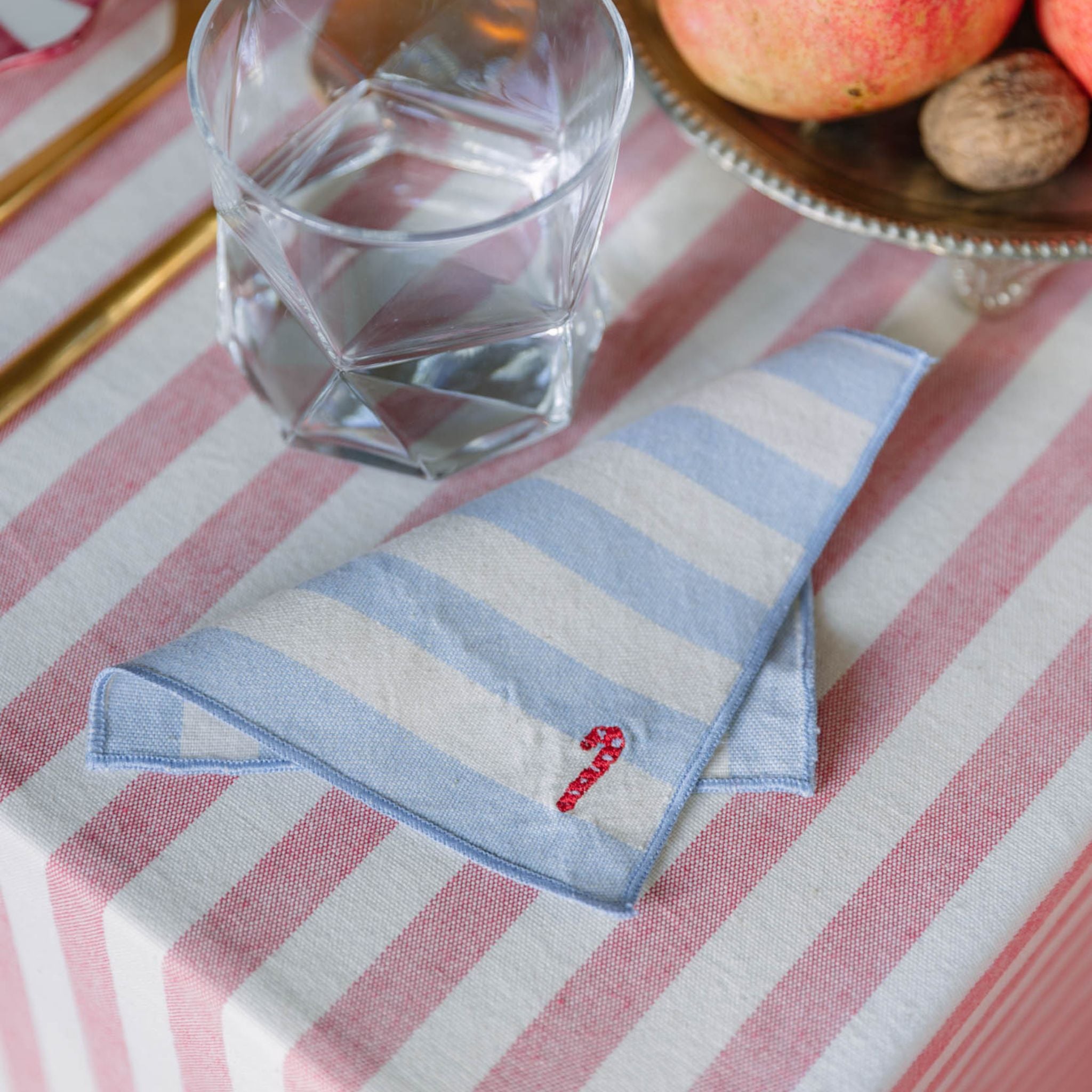 Servilletas con bordados navideños Barra