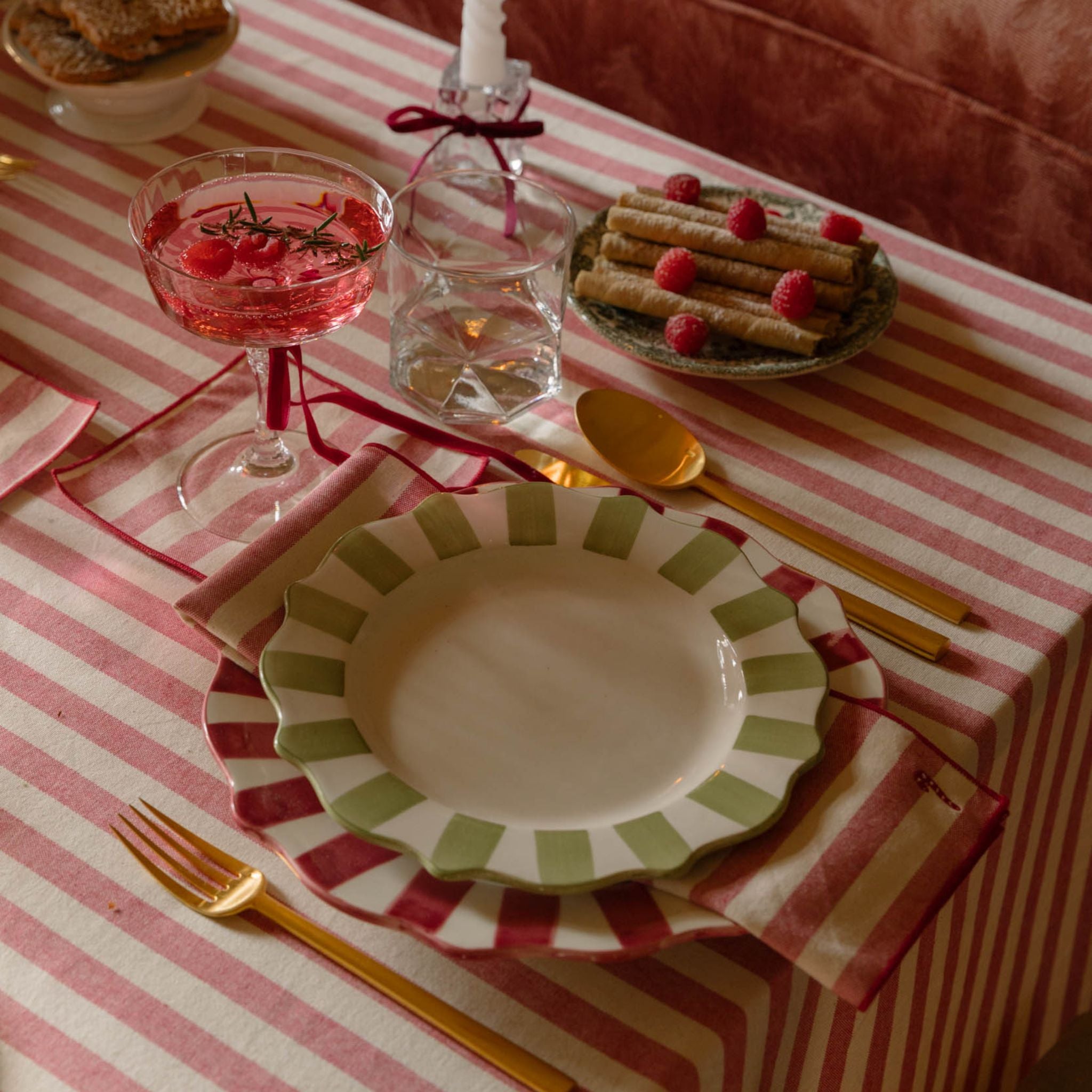 Servilletas con bordados navideños Barra