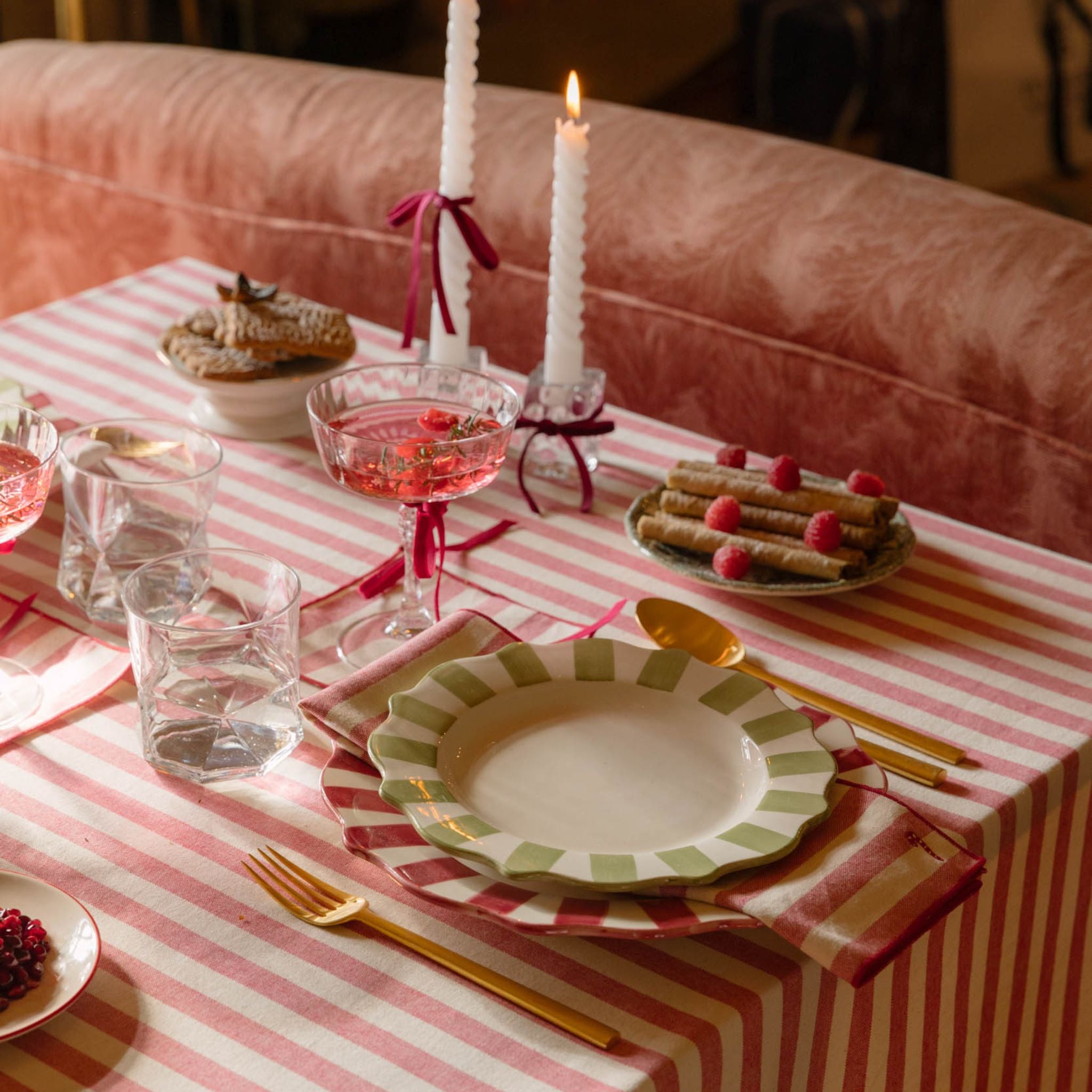 Servilletas con bordados navideños Barra