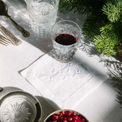 Servilletas de cóctel Mafra lino con bordado (Set de 4)