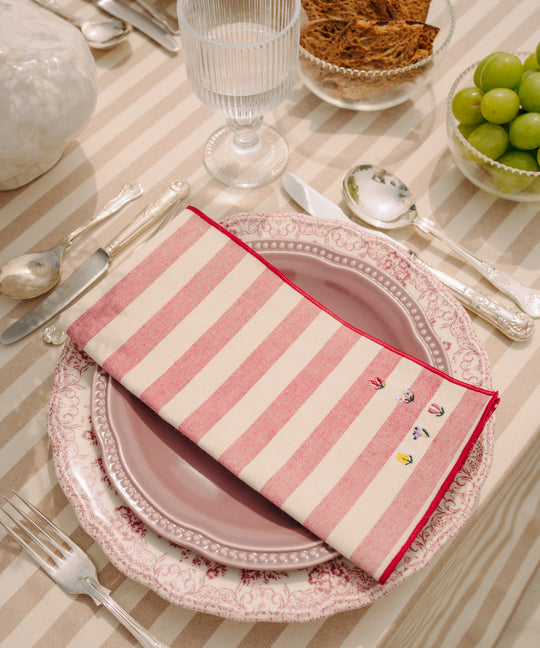Serviettes Barra avec broderie de fleurs