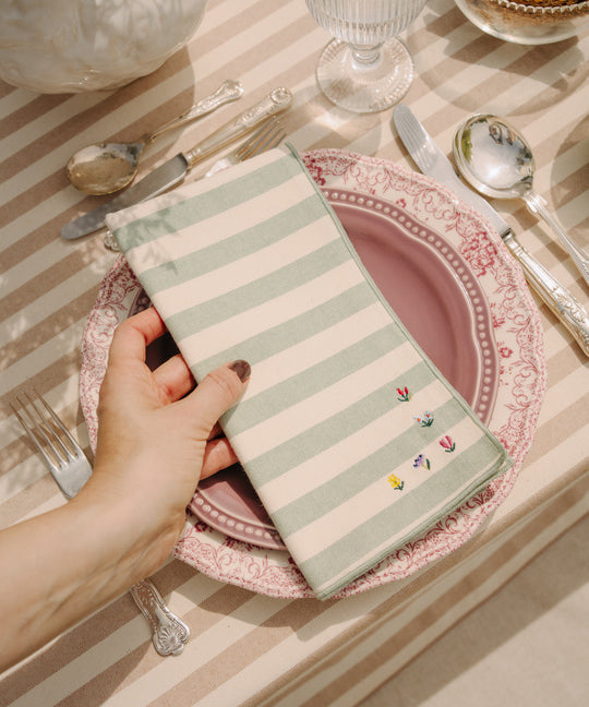 Serviettes Barra avec broderie de fleurs