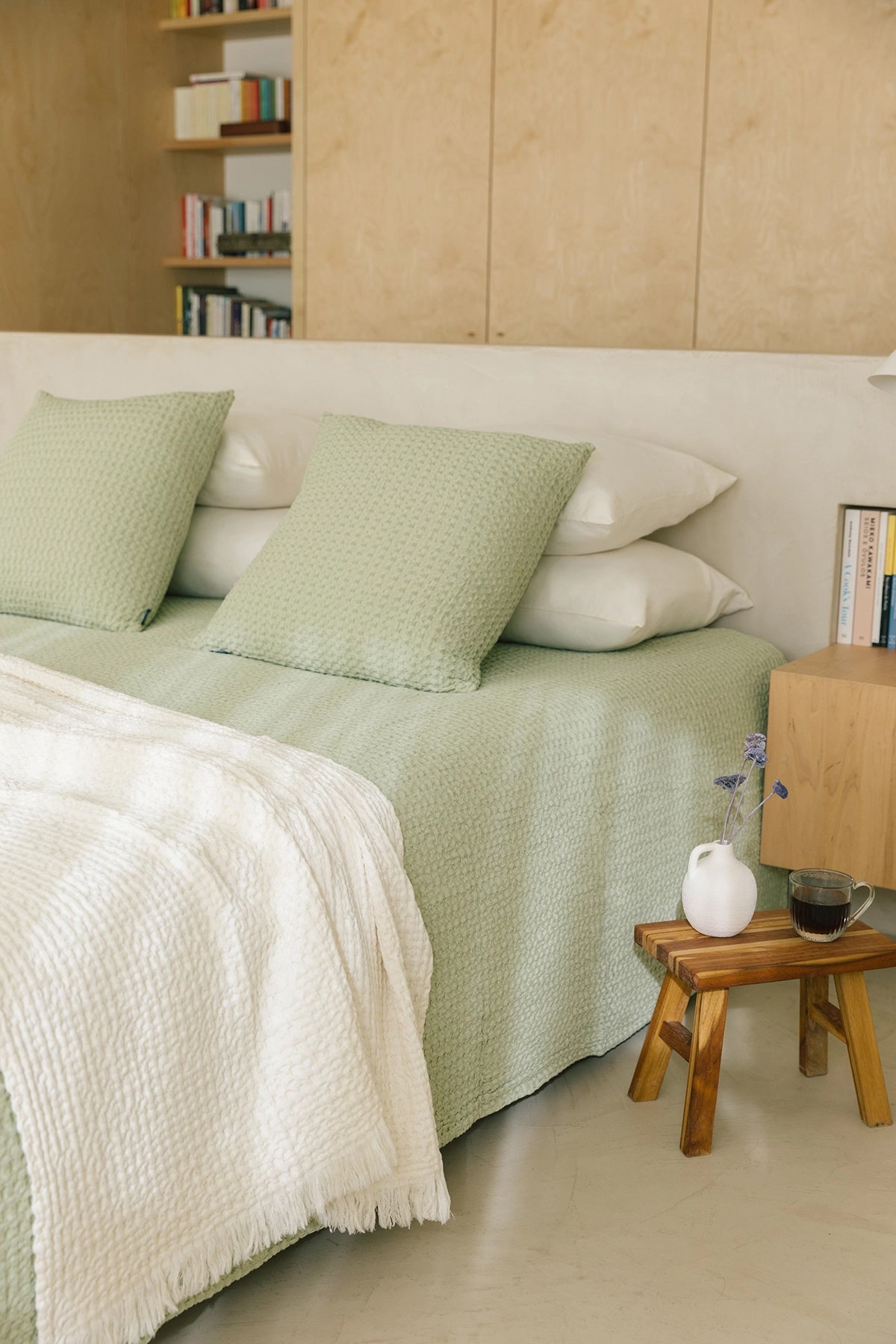 Khaki green Waffle Bedspreads