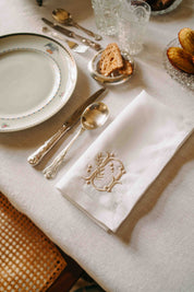 Mafra letter embroidery napkins (Pack of 2)