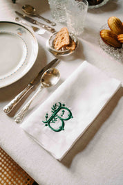 Mafra letter embroidery napkins (Pack of 2)