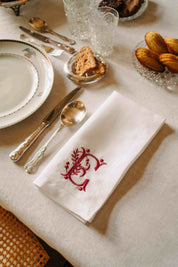 Mafra letter embroidery napkins (Pack of 2)