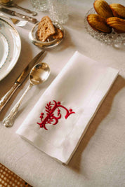 Mafra letter embroidery napkins (Pack of 2)