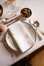 Mafra table linen with heart embroidery