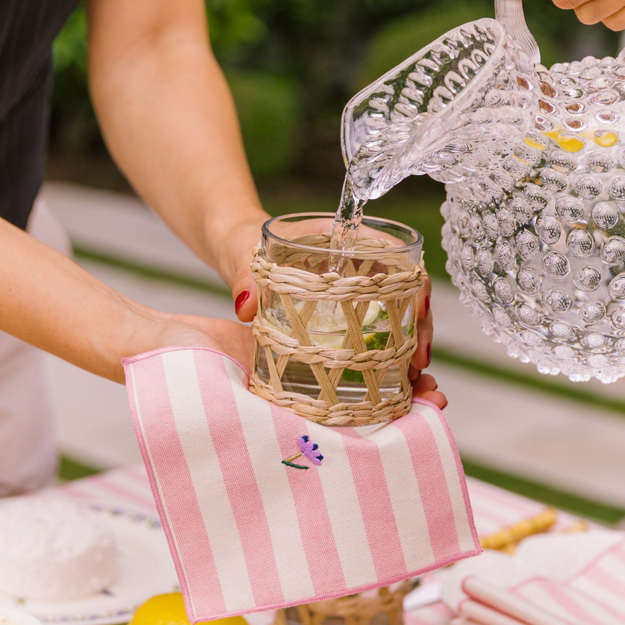 Serviettes Barra avec broderie de fleurs
