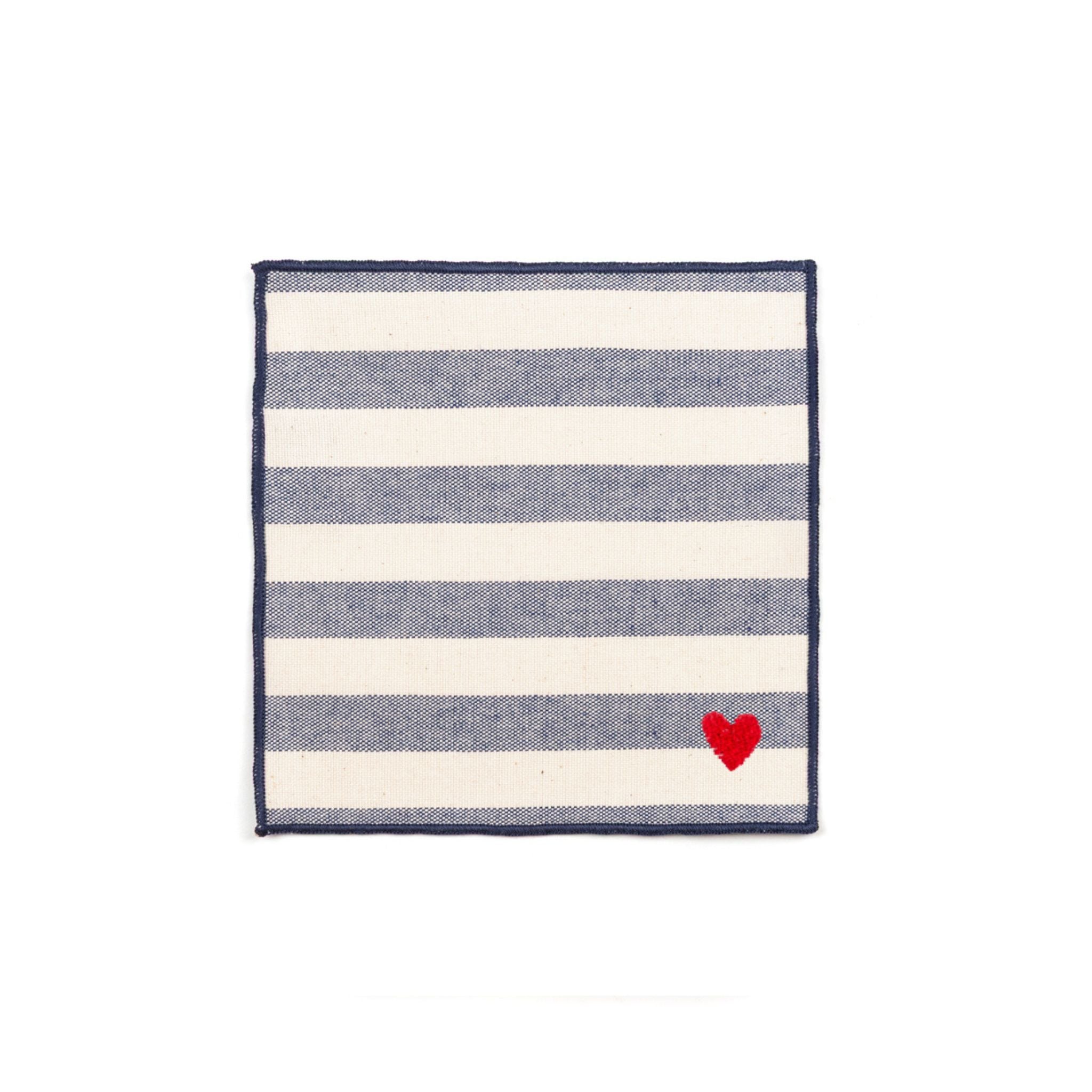 Guardanapos Barra com bordado de coração