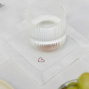 Mafra cotton table linen with heart embroidery