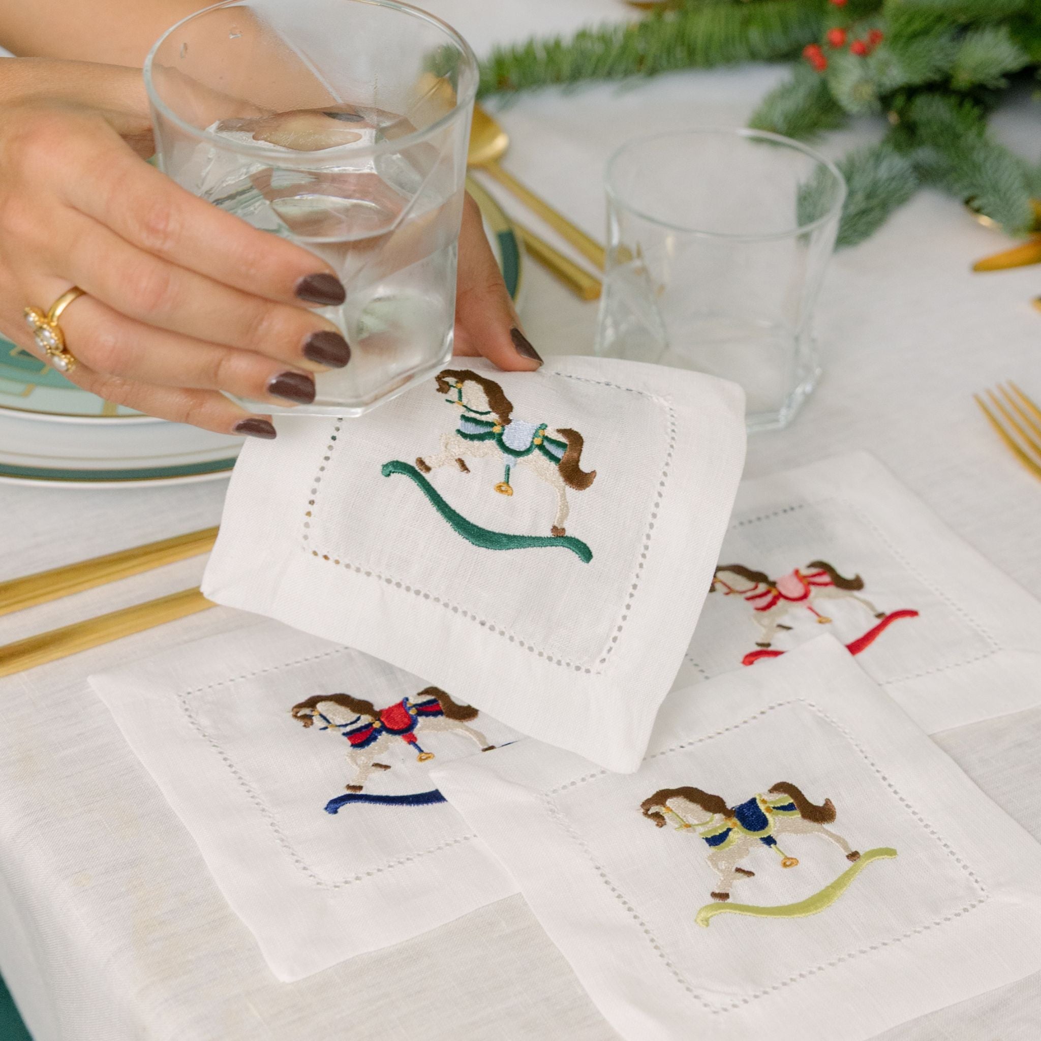 Mafra linen with Christmas embroidery