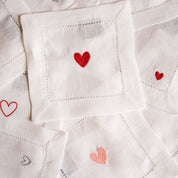 Serviettes de table Mafra avec broderie en forme de cœur