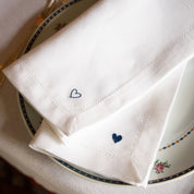 Serviettes de table Mafra avec broderie en forme de cœur