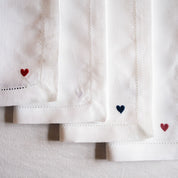Serviettes de table Mafra avec broderie en forme de cœur