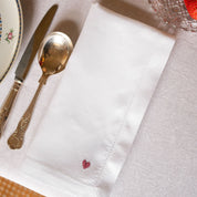 Serviettes de table Mafra avec broderie en forme de cœur