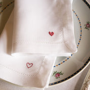 Serviettes de table Mafra avec broderie en forme de cœur