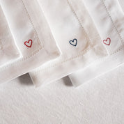 Serviettes de table Mafra avec broderie en forme de cœur