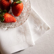 Serviettes de table Mafra avec broderie en forme de cœur