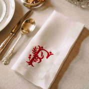 Serviettes de table Mafra avec lettre brodée (Set de 2)
