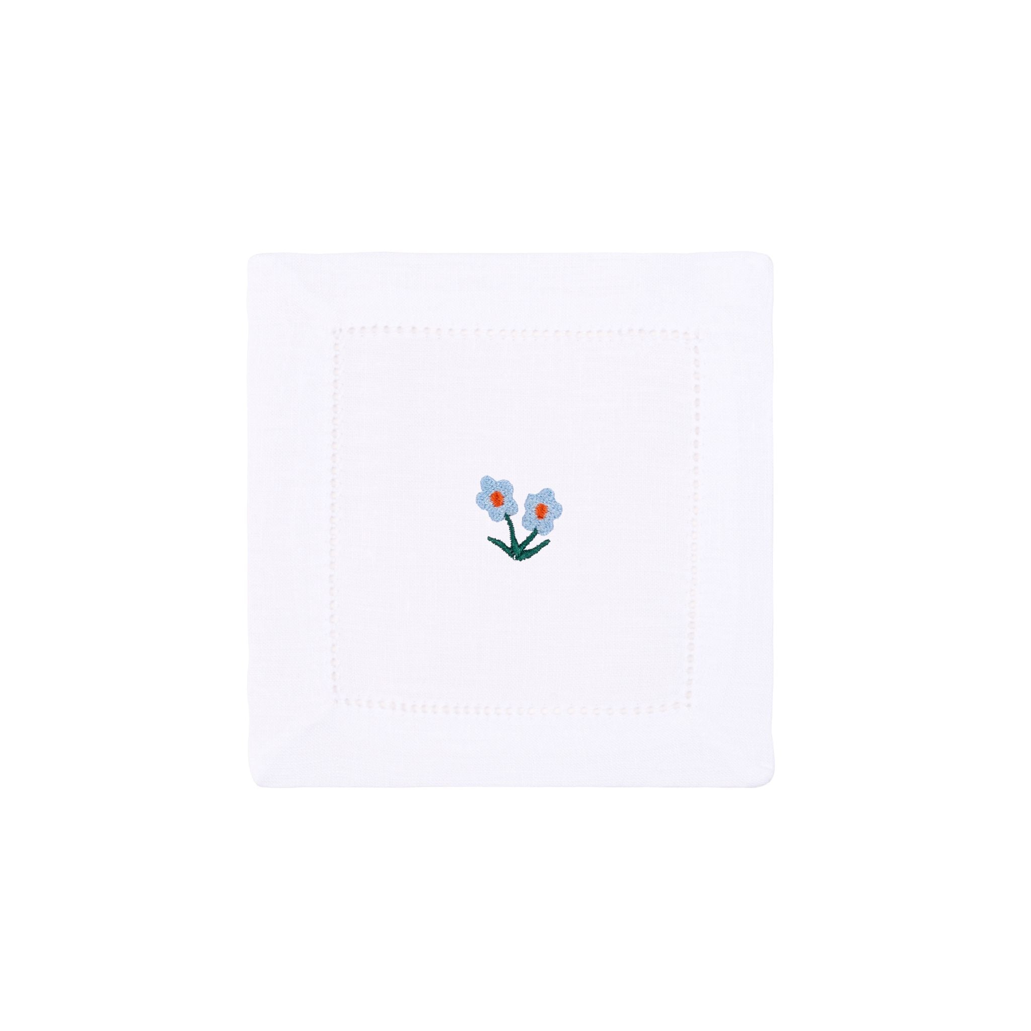 Mafra linen napkin and placemat with flower embroidery