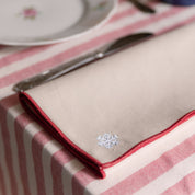 Ecru Nazaré napkins with small christmas embroidery