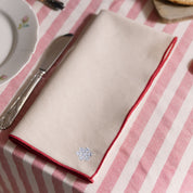 Ecru Nazaré napkins with small christmas embroidery