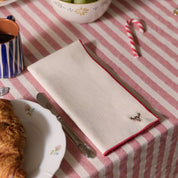 Ecru Nazaré napkins with small christmas embroidery