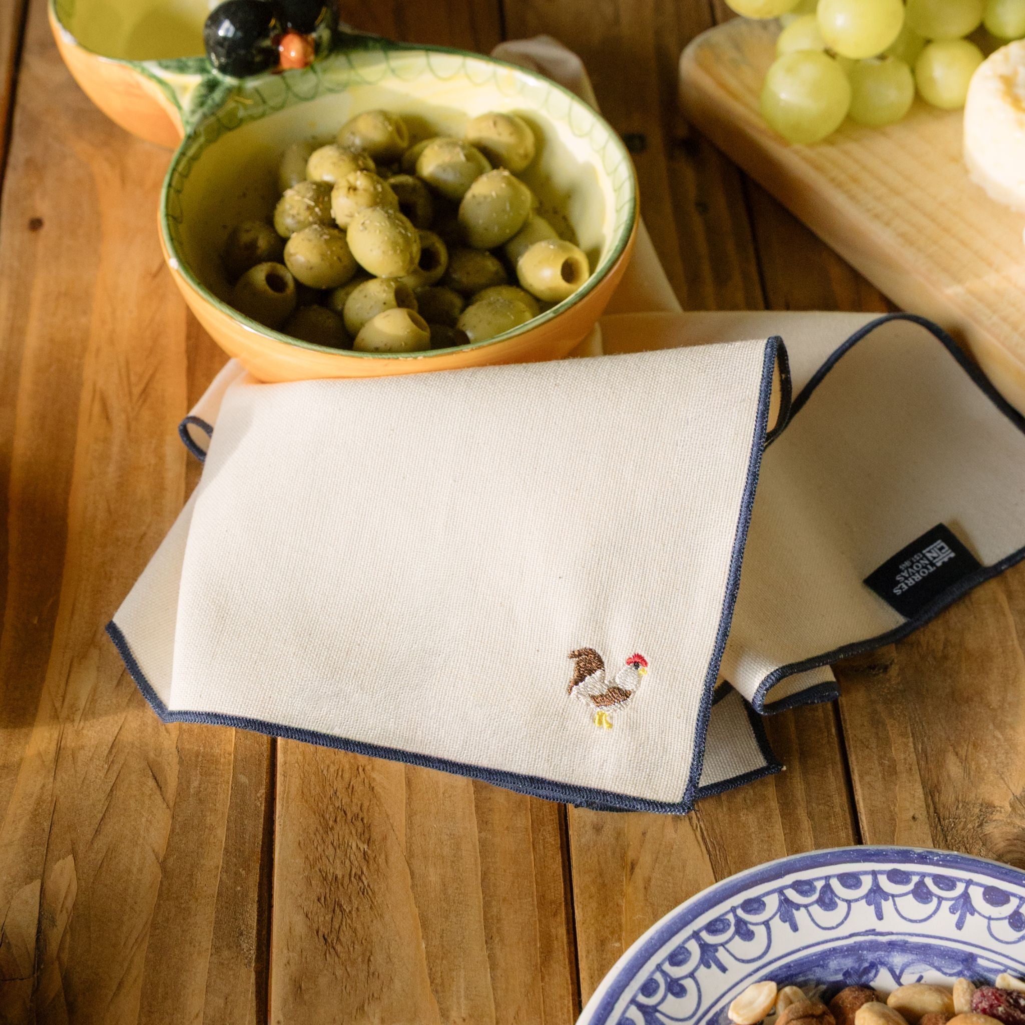 Ecru Nazaré napkins with farm embroidery - Torres Novas