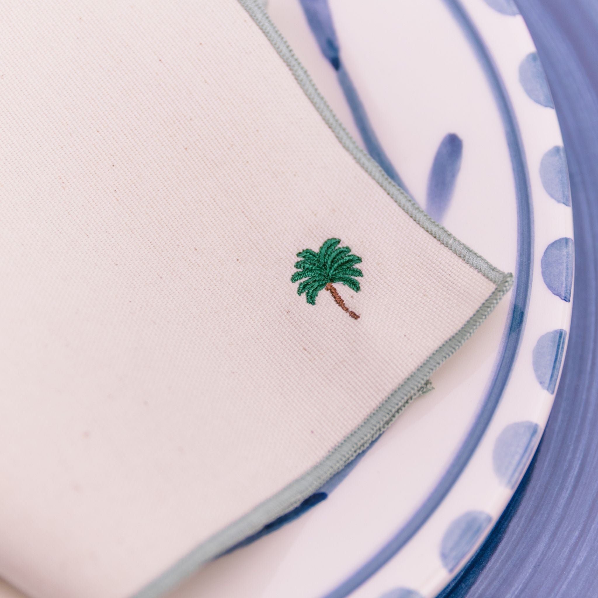Serviettes de table Nazaré écrues avec broderie d'été