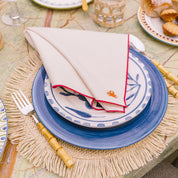 Serviettes de table Nazaré écrues avec broderie d'été