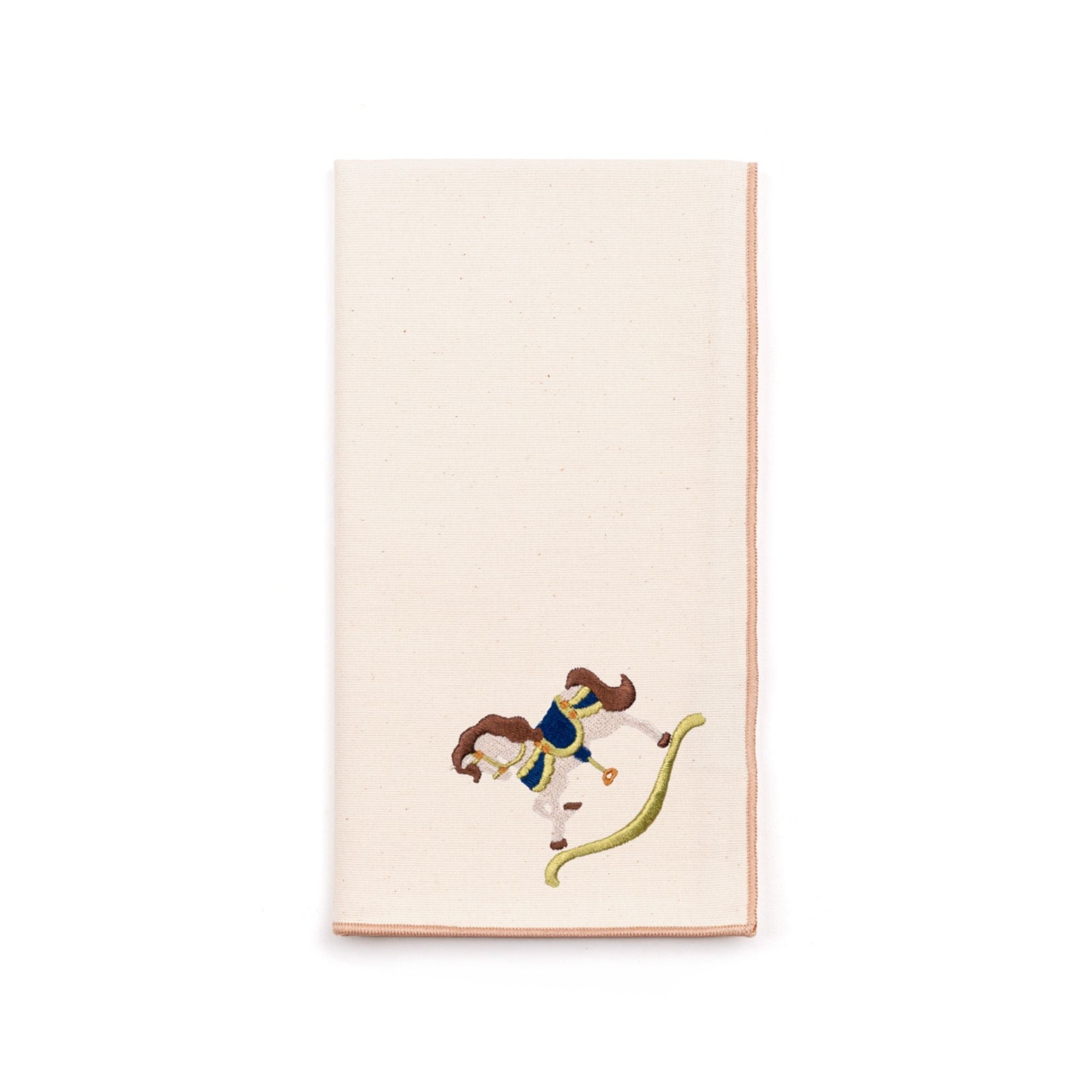 Ecru Nazaré napkins with horse embroidery