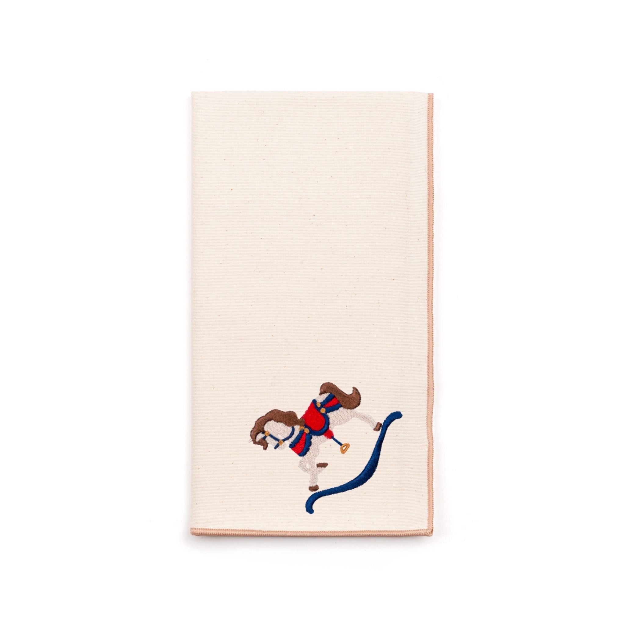 Ecru Nazaré napkins with horse embroidery