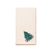 Ecru Nazaré napkins with christmas tree and wreath embroidery