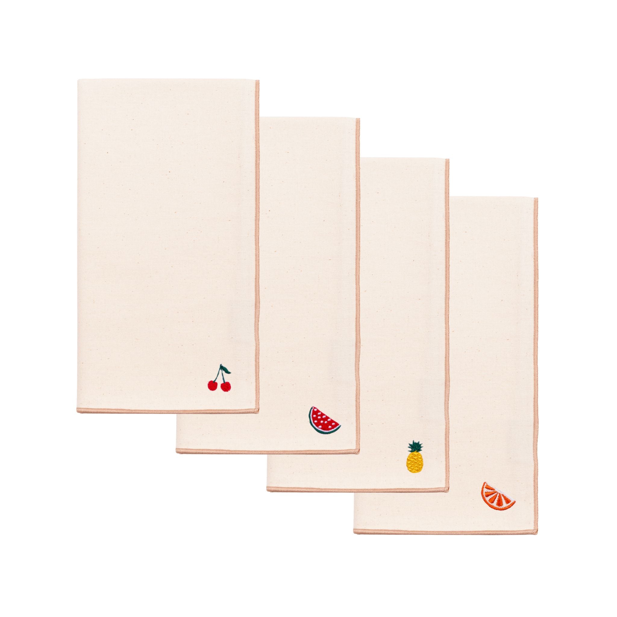 Ecru Nazaré napkins with fruit embroidery - Torres Novas