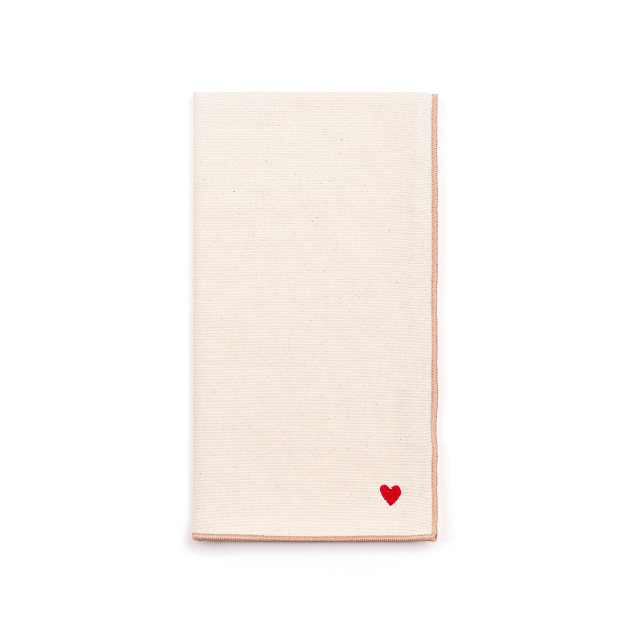 Ecru Nazaré napkins with heart embroidery - Torres Novas