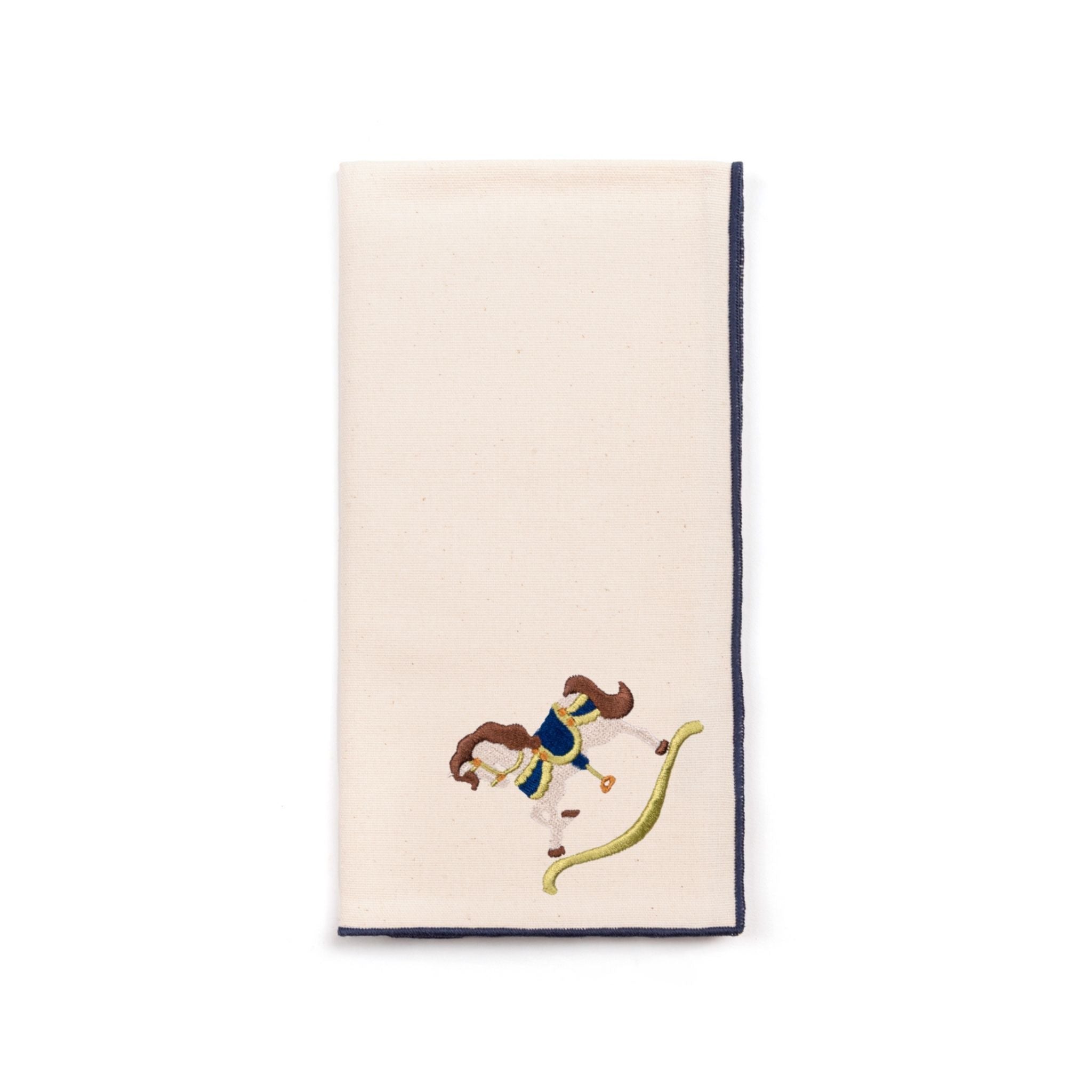 Ecru Nazaré napkins with horse embroidery