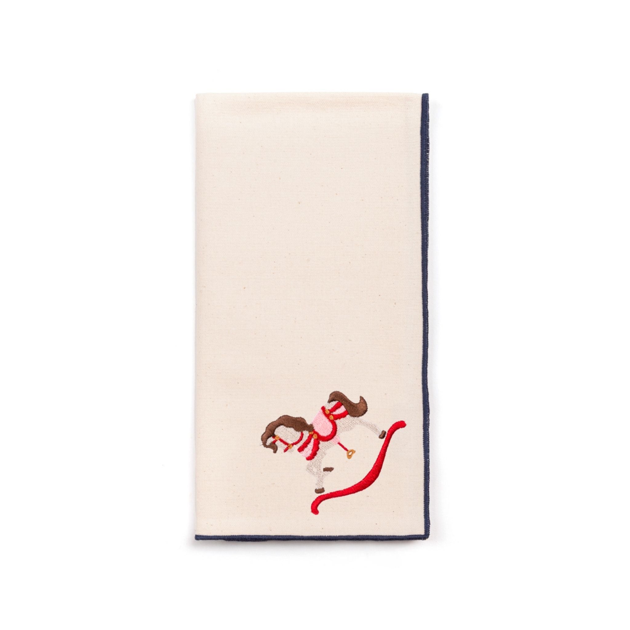 Ecru Nazaré napkins with horse embroidery