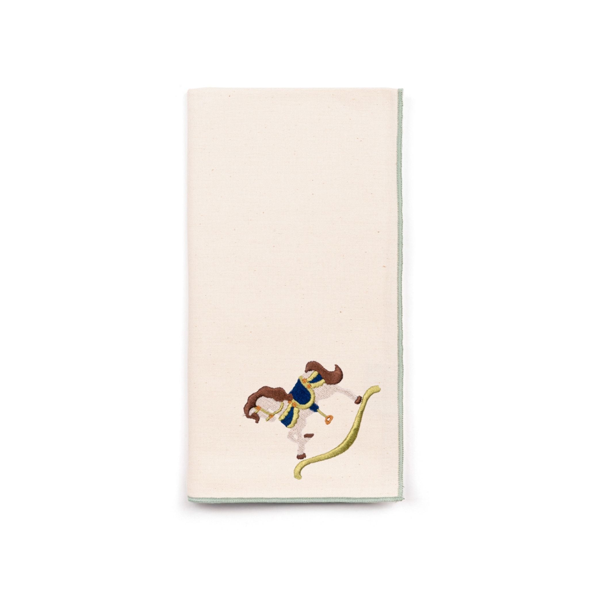 Ecru Nazaré napkins with horse embroidery