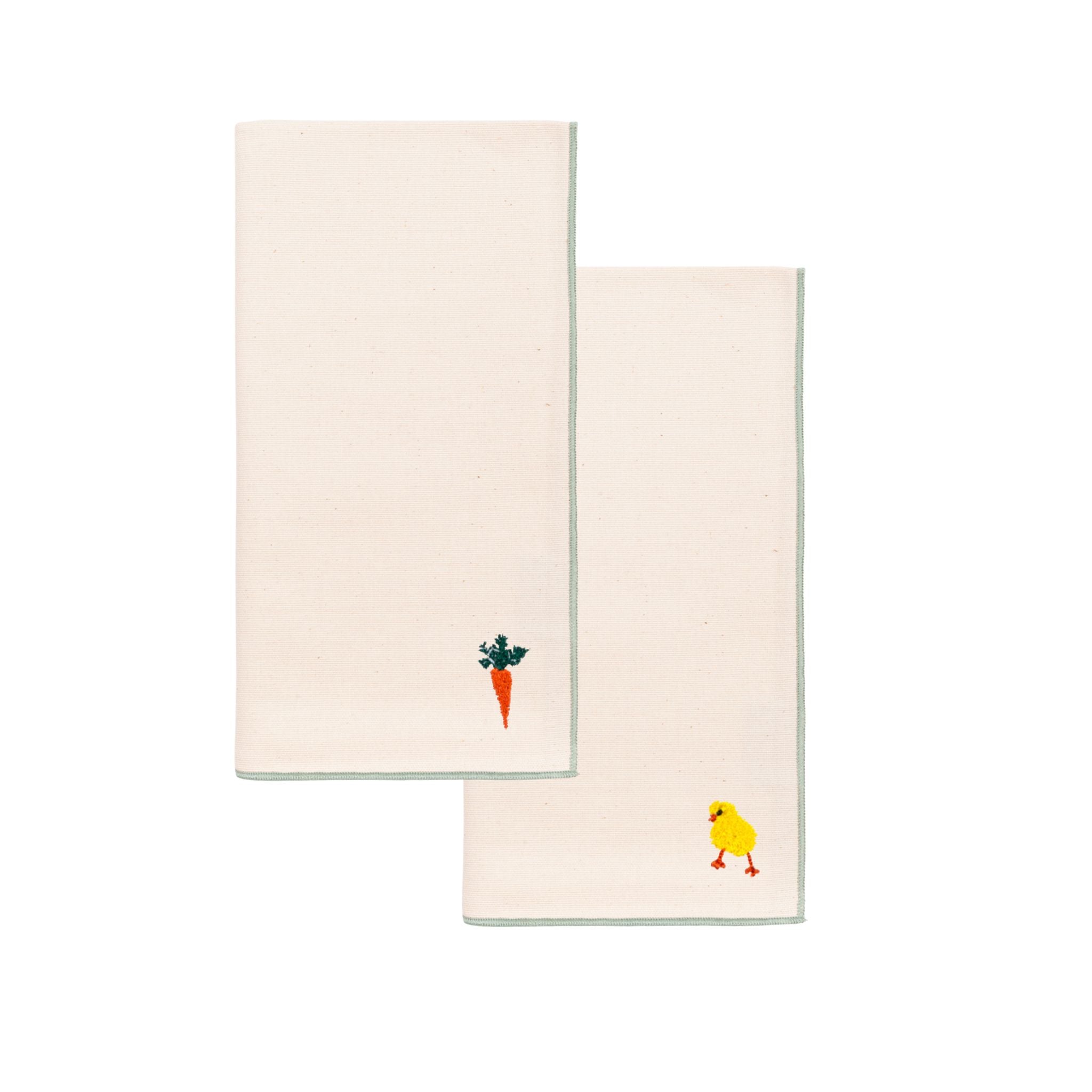 Ecru Nazaré napkins with easter embroidery - Torres Novas