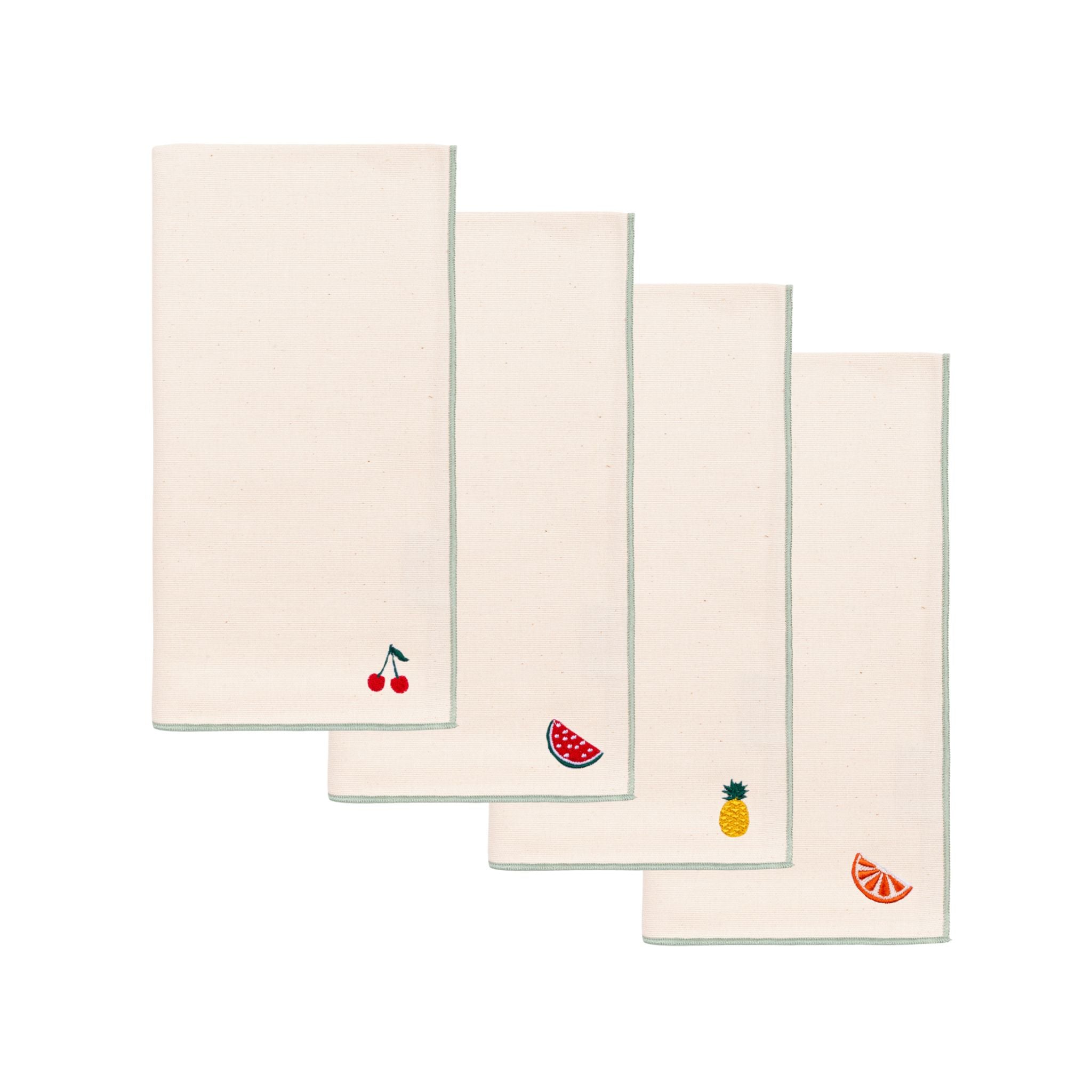Ecru Nazaré napkins with fruit embroidery - Torres Novas