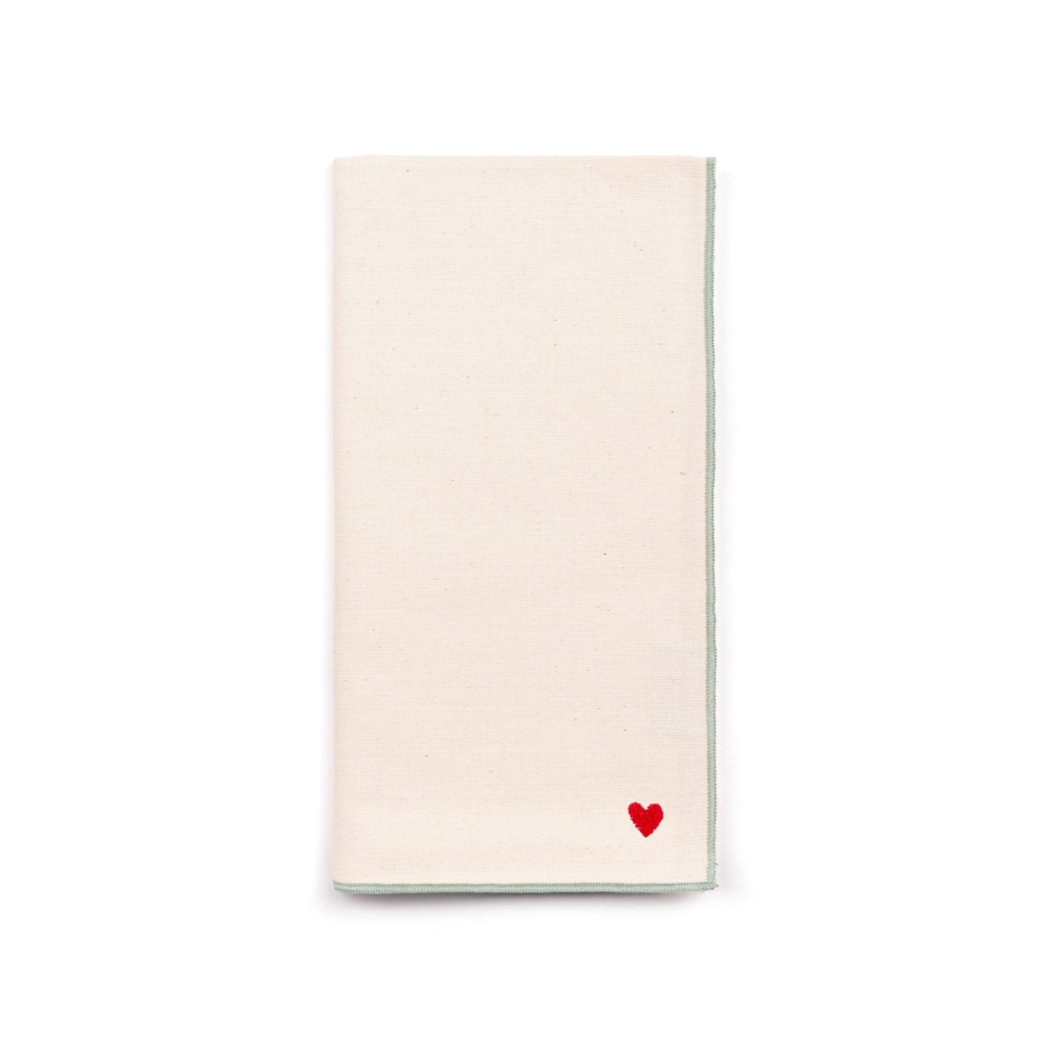 Ecru Nazaré napkins with heart embroidery - Torres Novas